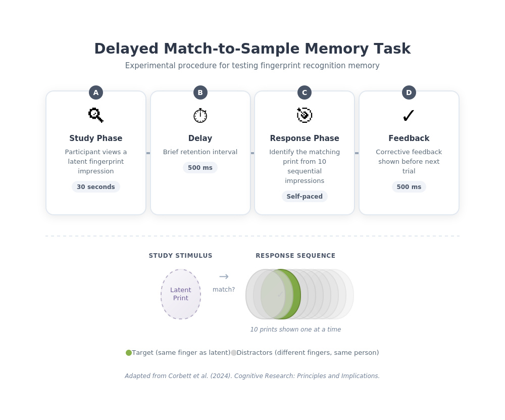 Delayed match-to-sample memory task procedure